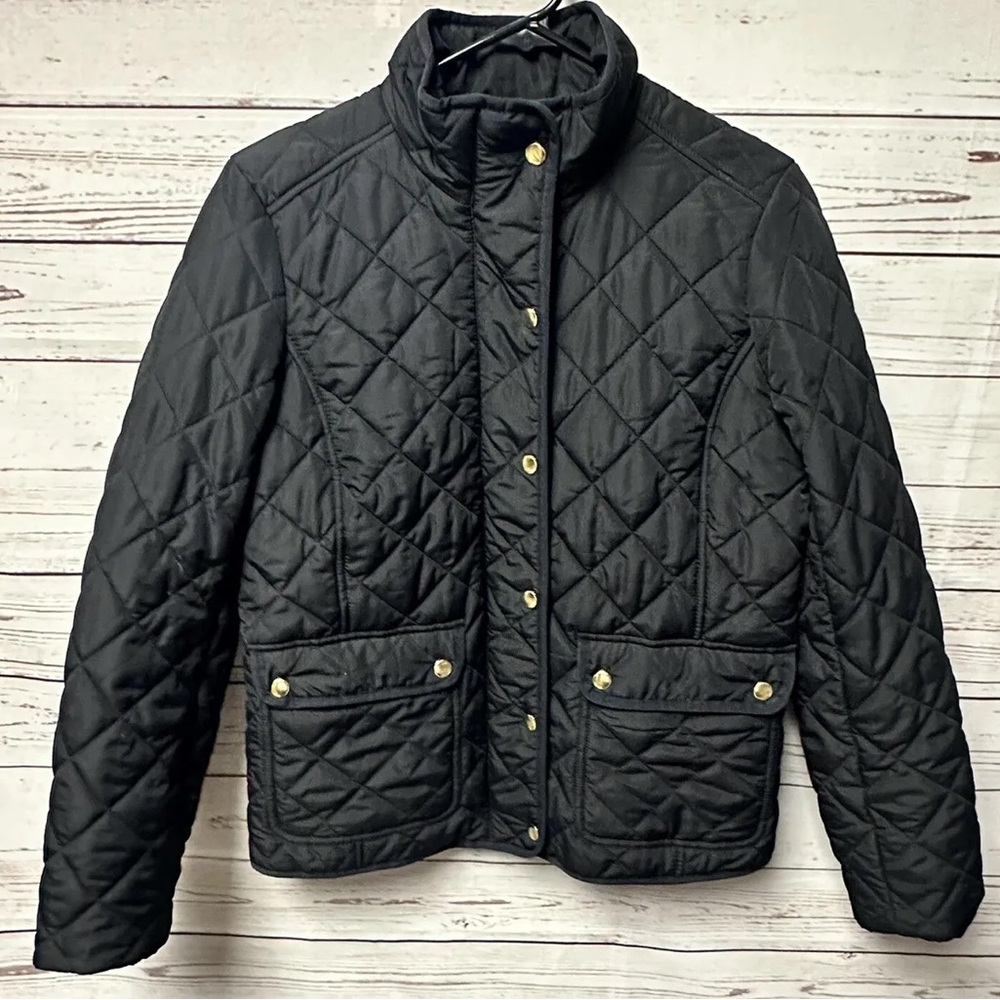 J crew Quilted Jacket Black